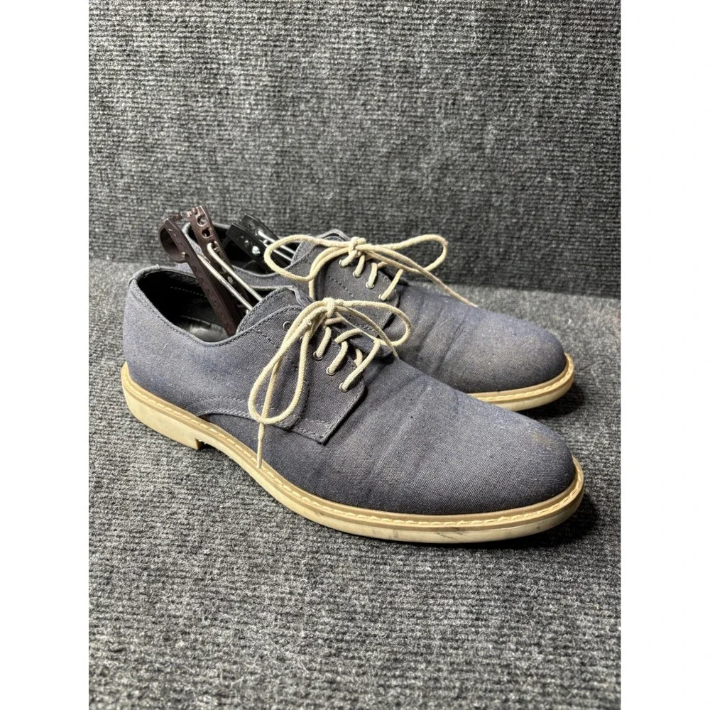 Public Opinion Mens Blue Textile Derby Lace Up Oxford Shoes Size 9.5M RN58665